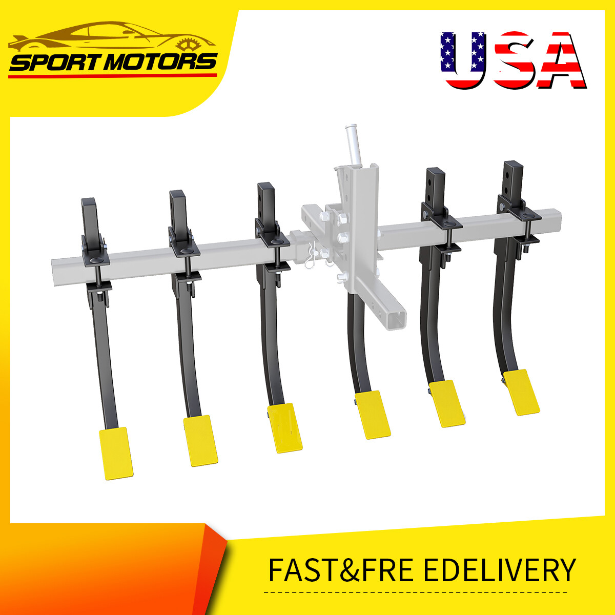 Manual Implement W/ 6 Scarifier Shank Detachable Cultivator For ATV/UTV Heavy