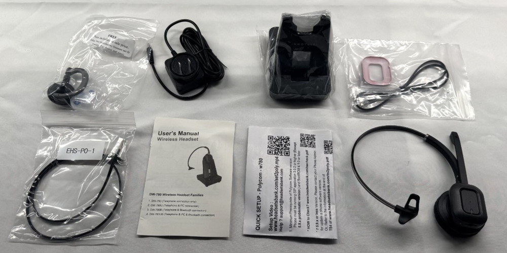 U84 ♻ INNOTALK Wireless Headset DW-780 DECT Wireless Universal Base & Monaural.