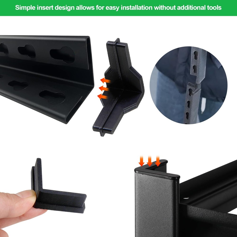 Post Insert Corner Connector, Feet, and Caps Compatible Shelving - Durable, E...