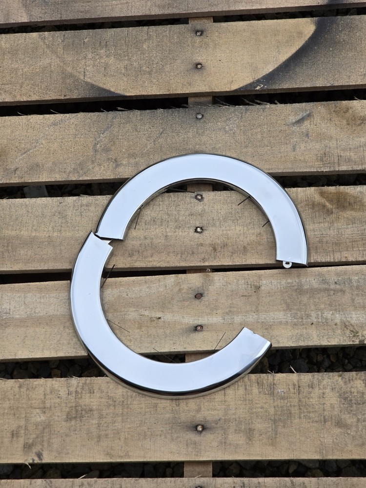 Two 6" IPS Chrome Split Pipe Spring Escutcheon Steel Flange Ring Wall Plate