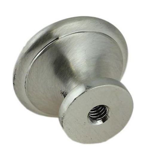 1" Small Flat Top Knob Brushed Satin Silver