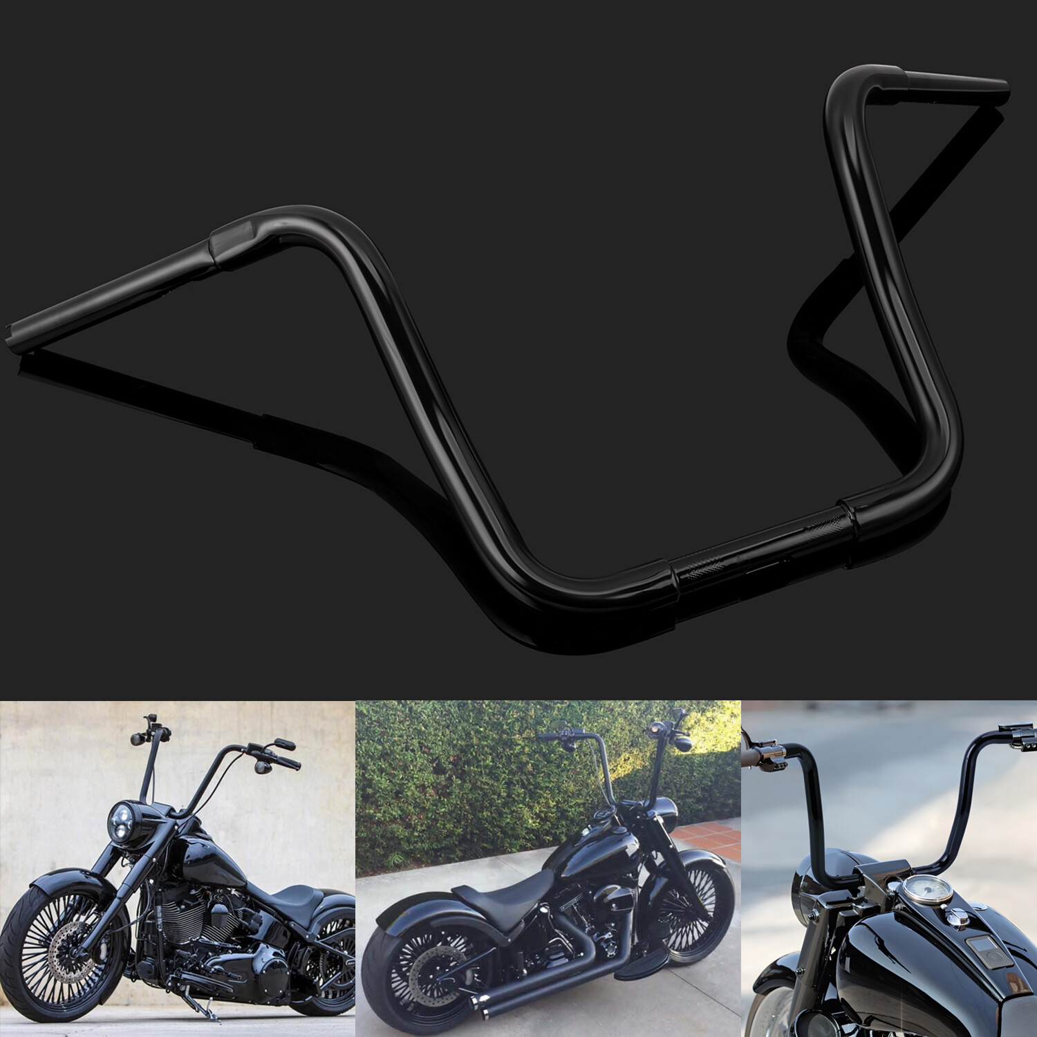 12" 14" 16" Rise Ape Hanger Bar Handlebar For Harley Softail Sportster Road King