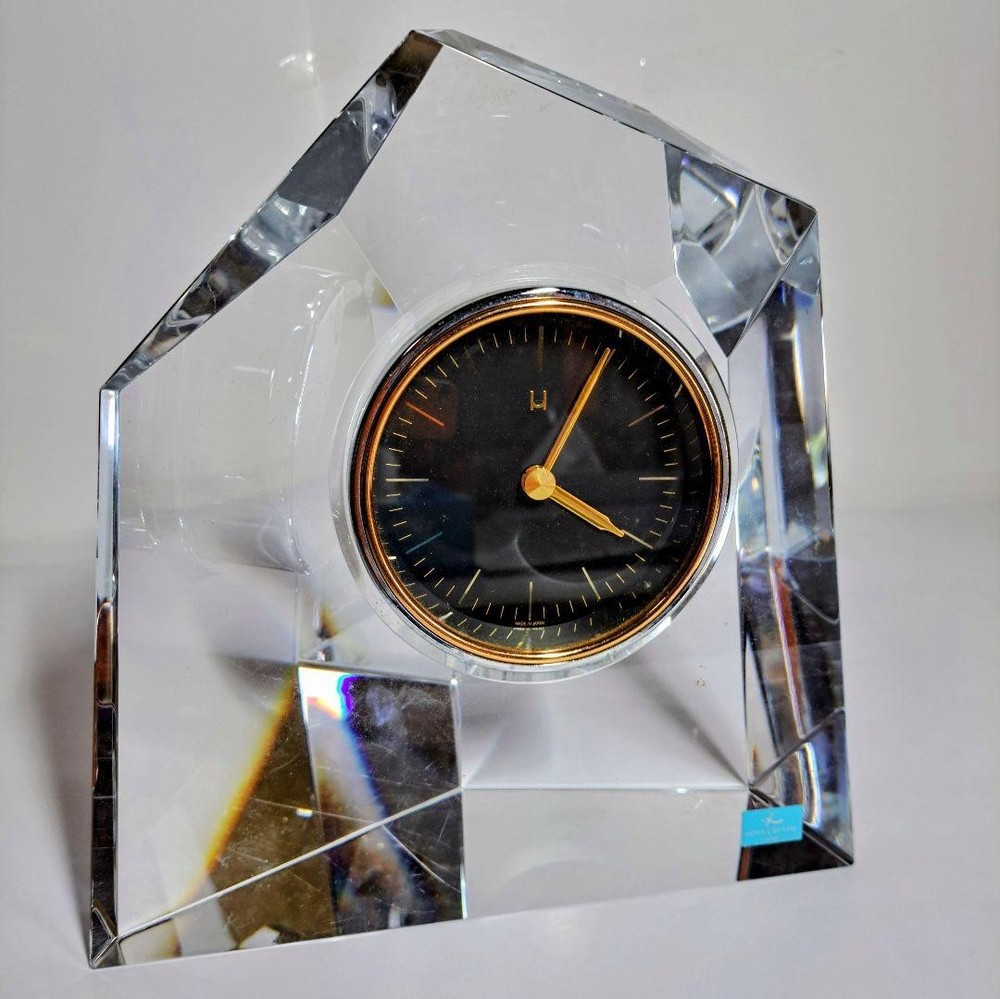 [Antique] HOYA/Hoya Crystal Clock Interior Object Retro