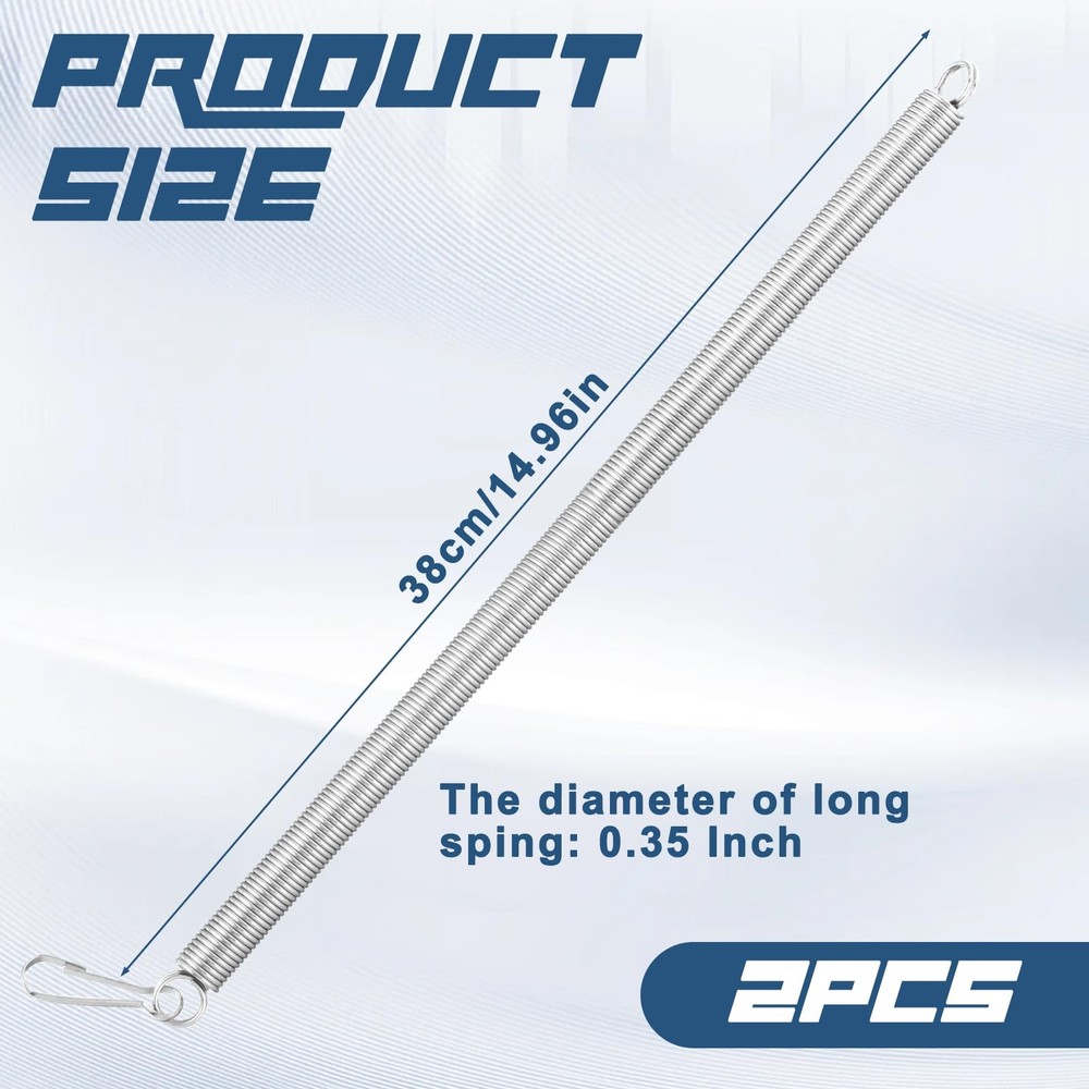 2PCS Screen Door Spring, 15 Inch Spring for Doors Universal Silver