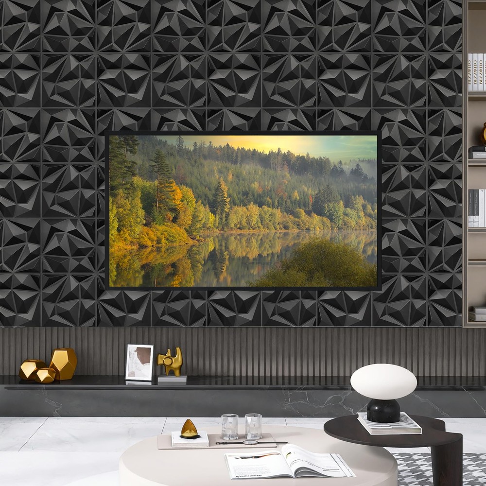 LEVOWAY 33 Pack Decorative 3D Wall Panels for Interior Black