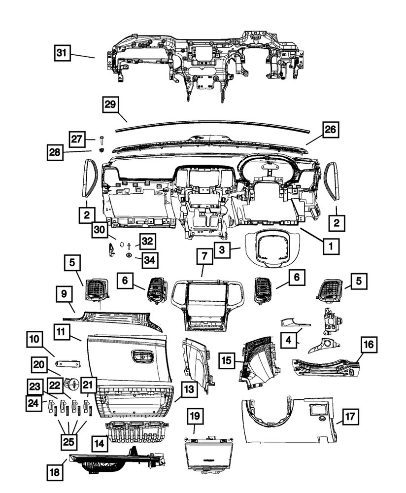 Genuine Vehicle Feature Controls Center Stack US Canada Mexico 68249259AA