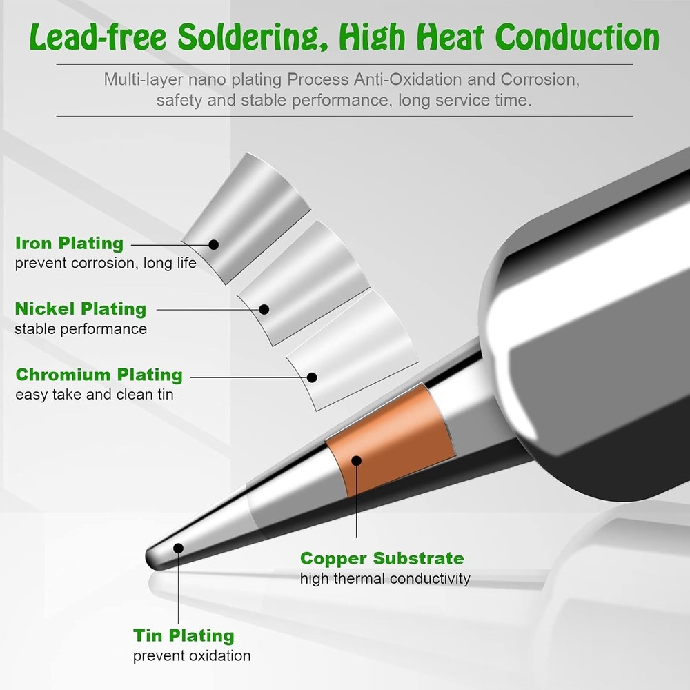 Versatile 5 PCS Replacement Solder Tips for 900M Iron – Adjustable & Durable