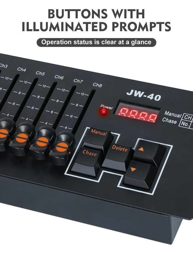 40/192 Channel DMX512 Controller Console For Stage Light Party DJ Laser Operator