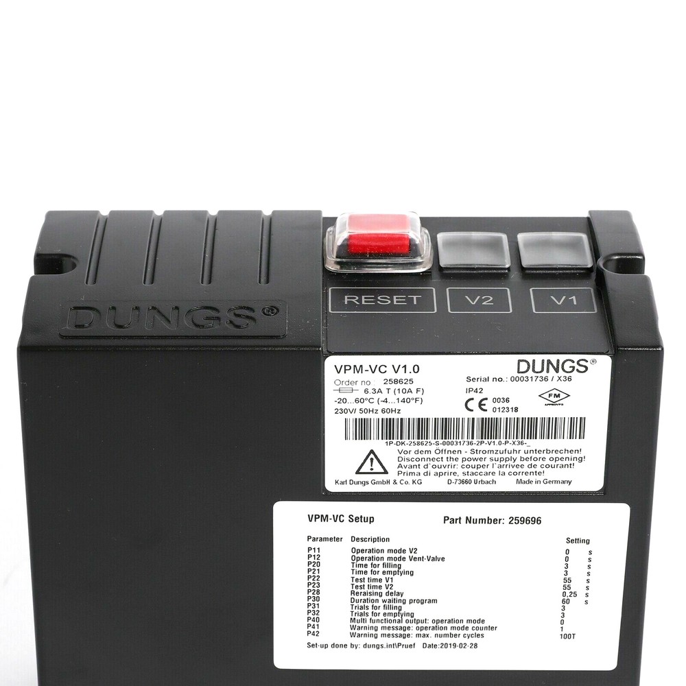 DUNGS VPM-VC V1.0 Valve Proving Module New #