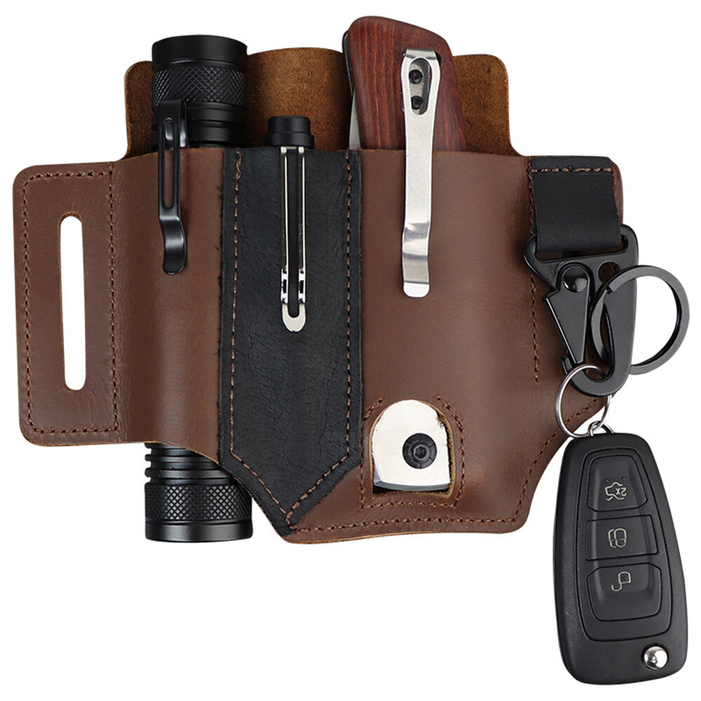 Handmade Multitool Genuine Leather Sheath EDC Pocket Organizer Tool Holder