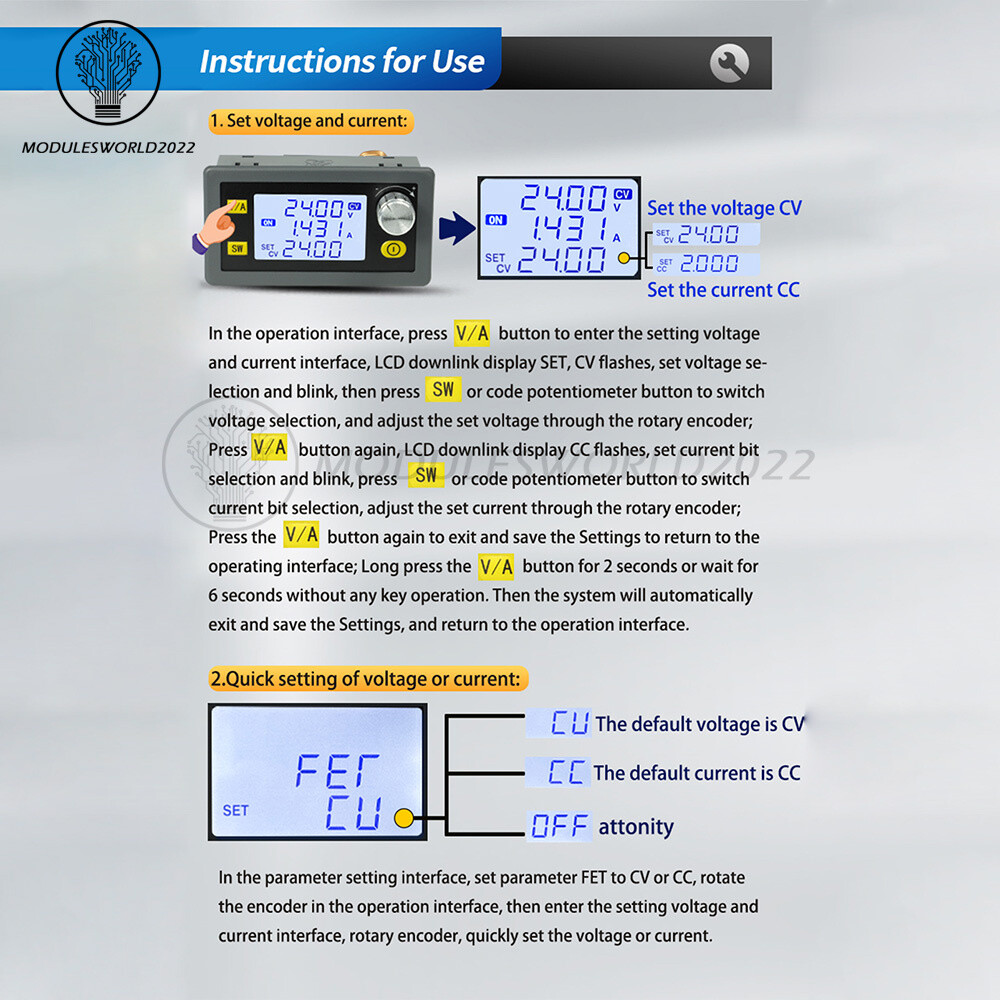 Adjustable CNC Regulated Power Supply Module Constant Voltage Current Step-down