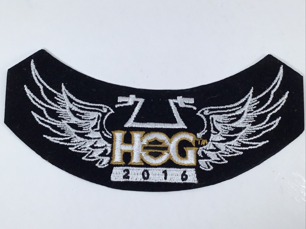 Harley Davidson Owners Group HOG 2016 Rocker Jacket Coat Patch Handlebars Wings