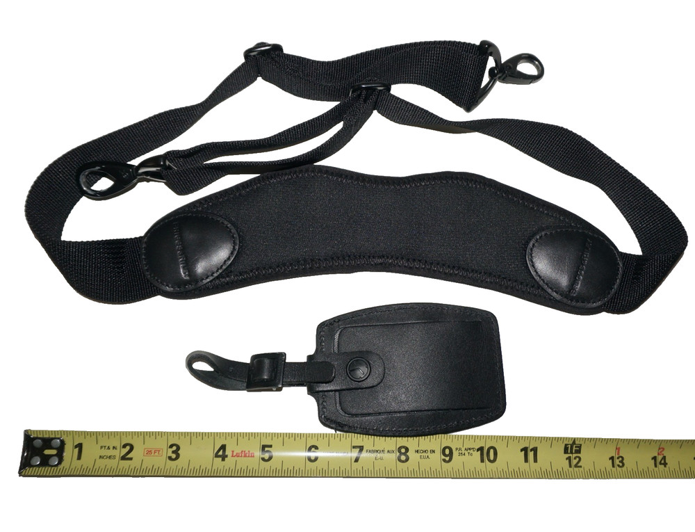 BRIGGS & RILEY Black Nylon Webbing Adjustable 33" - 53" Luggage Strap & Tag