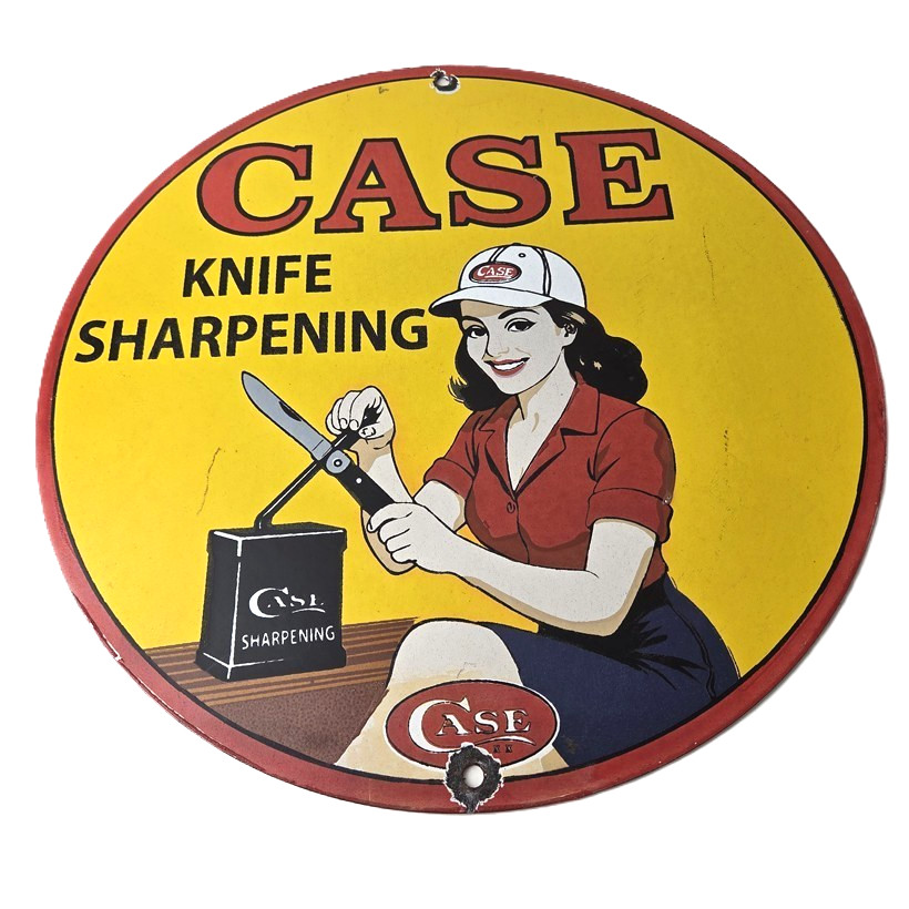 Vintage Case xx Knives Sign - Porcelain Service Station Store Advertisement Sign