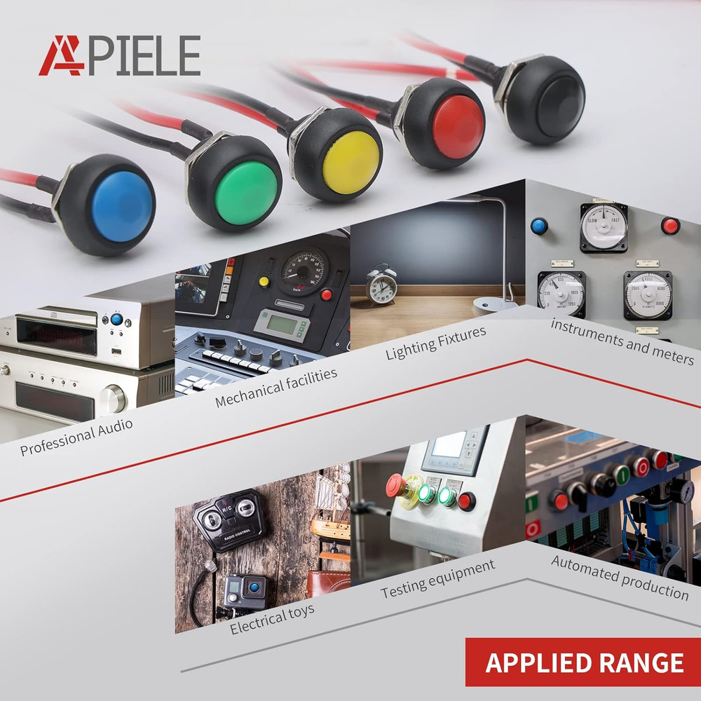 12Mm Momentary Push Button Switch Mini round Switch Waterproof 1A 250V AC SPST