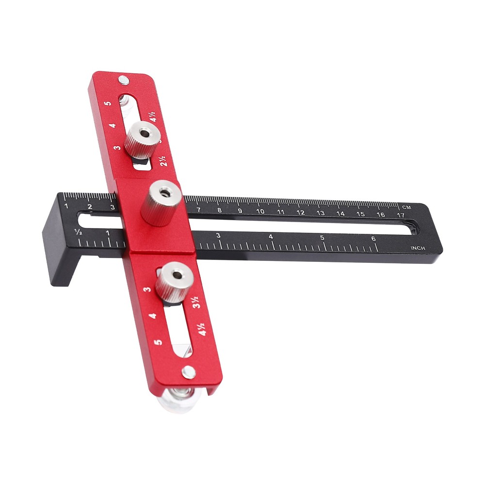 Drilling Positioning Guide Ruler Tool Adjustable Woodworking Drill Guide
