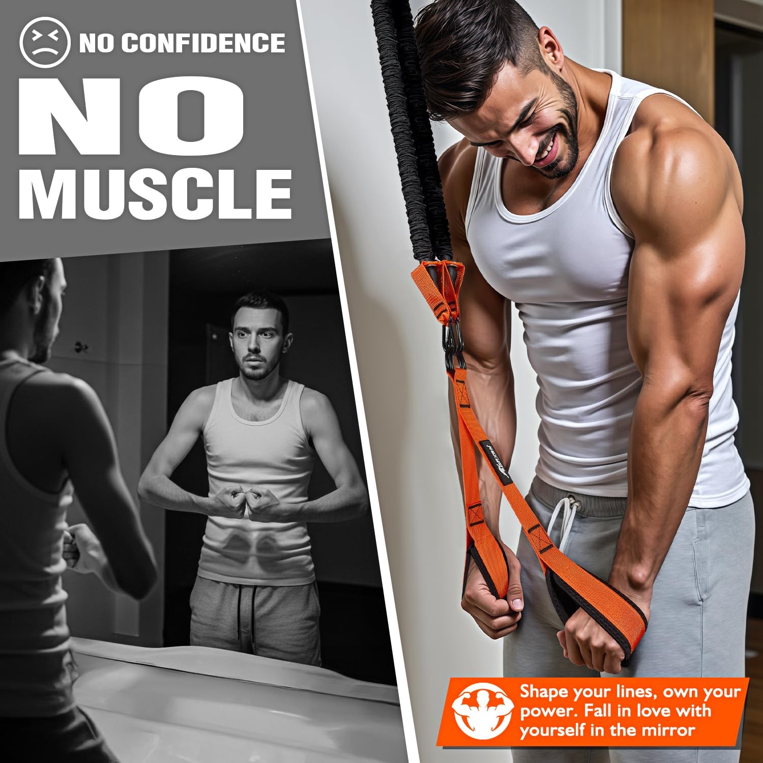 Resistance Bands Training for Arms, Biceps, Triceps, Back, Abs, Shoulders, He...