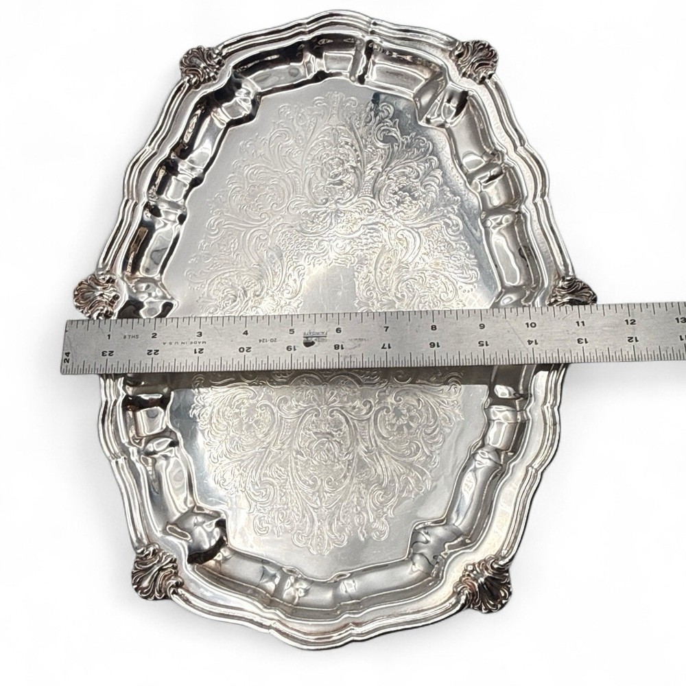 Blackington Silver Plated Oval Serving Tray Footed