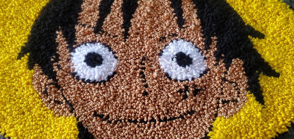Handmade Luffy Punch Needle Wall Hanging, Coaster