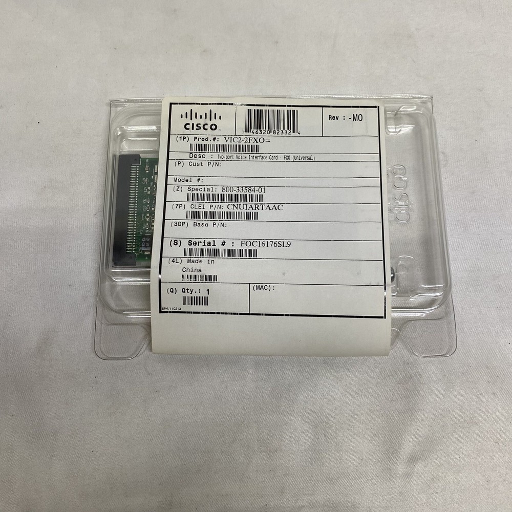 Cisco VIC2-2FX0 800-33584-01 Voice Interface Card
