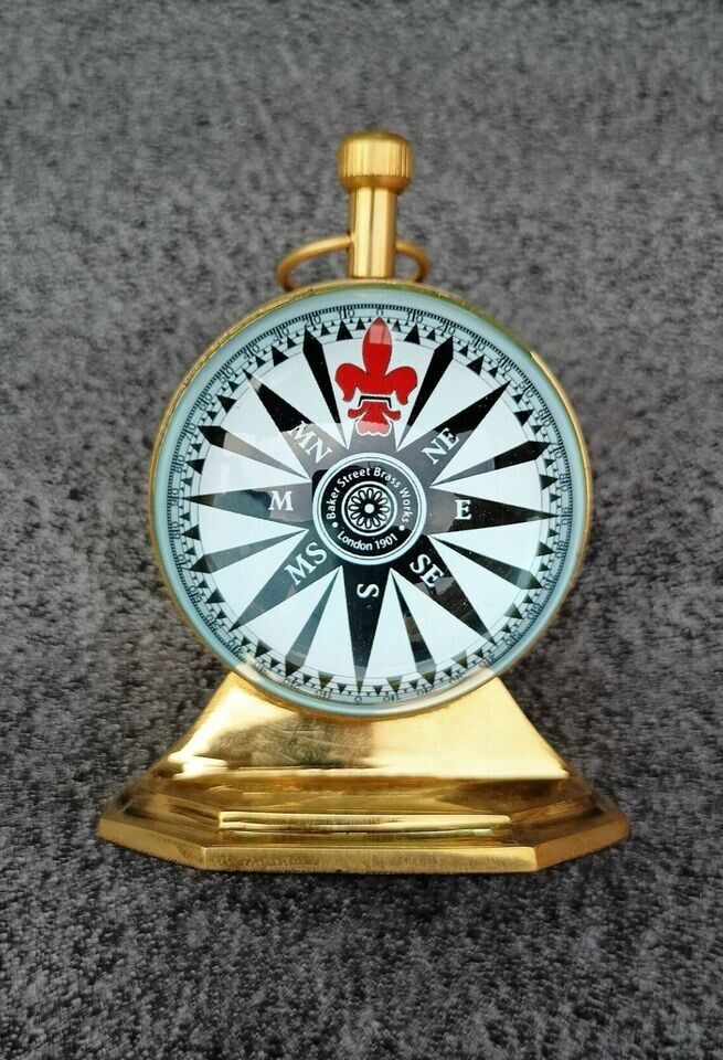 Double Face Brass Clock, Nautical Brass Tabletop Clock, Study Table Clock, Room