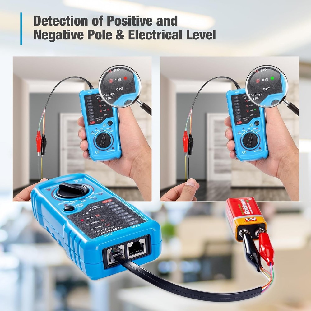 Network Cable Tester, Line Finder with Probe Tone, Wire Tracker Blue