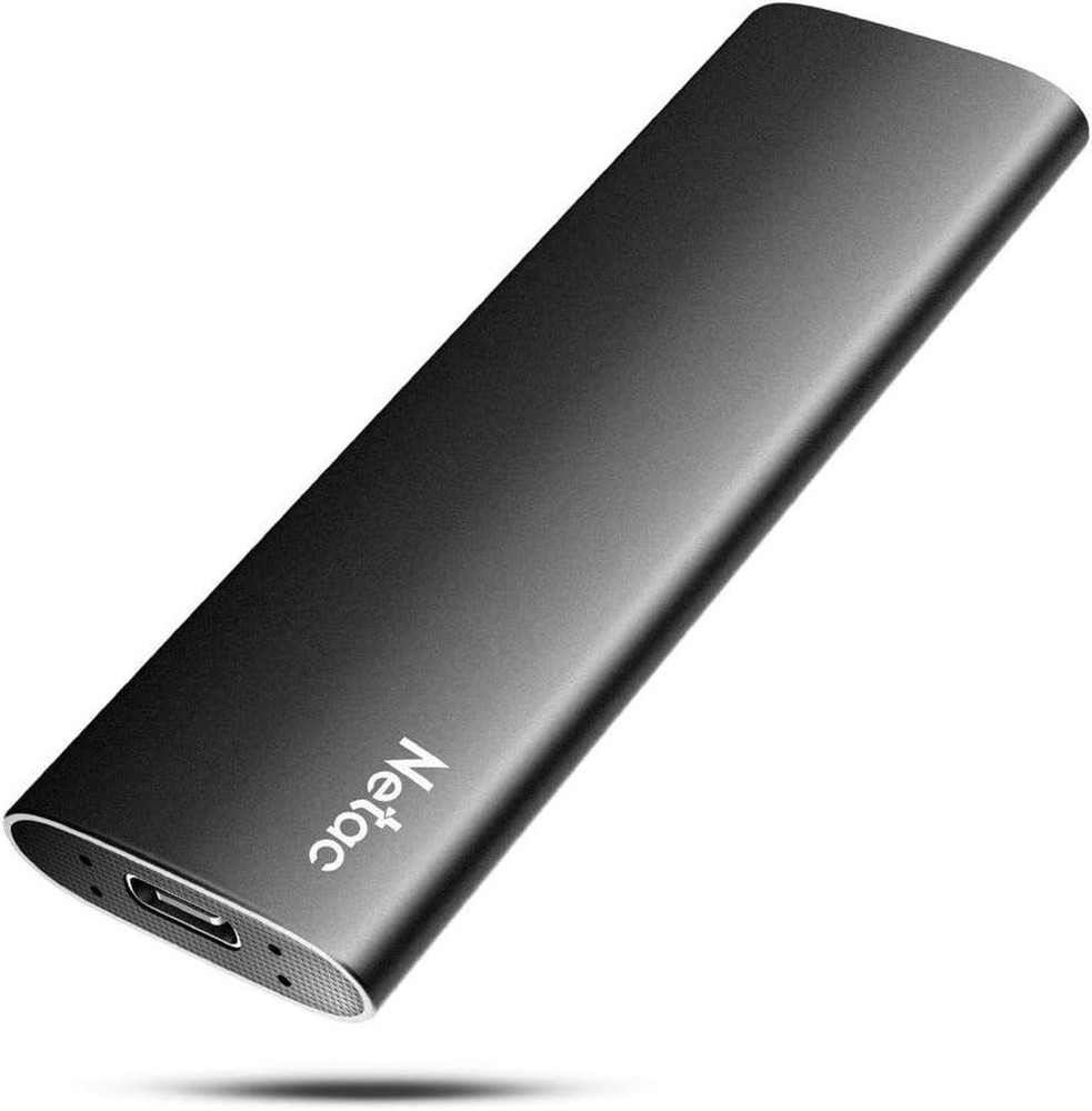 250GB Slim External SSD - USB 3.2 Gen 2, Shock Resistant for Secure Data Storage