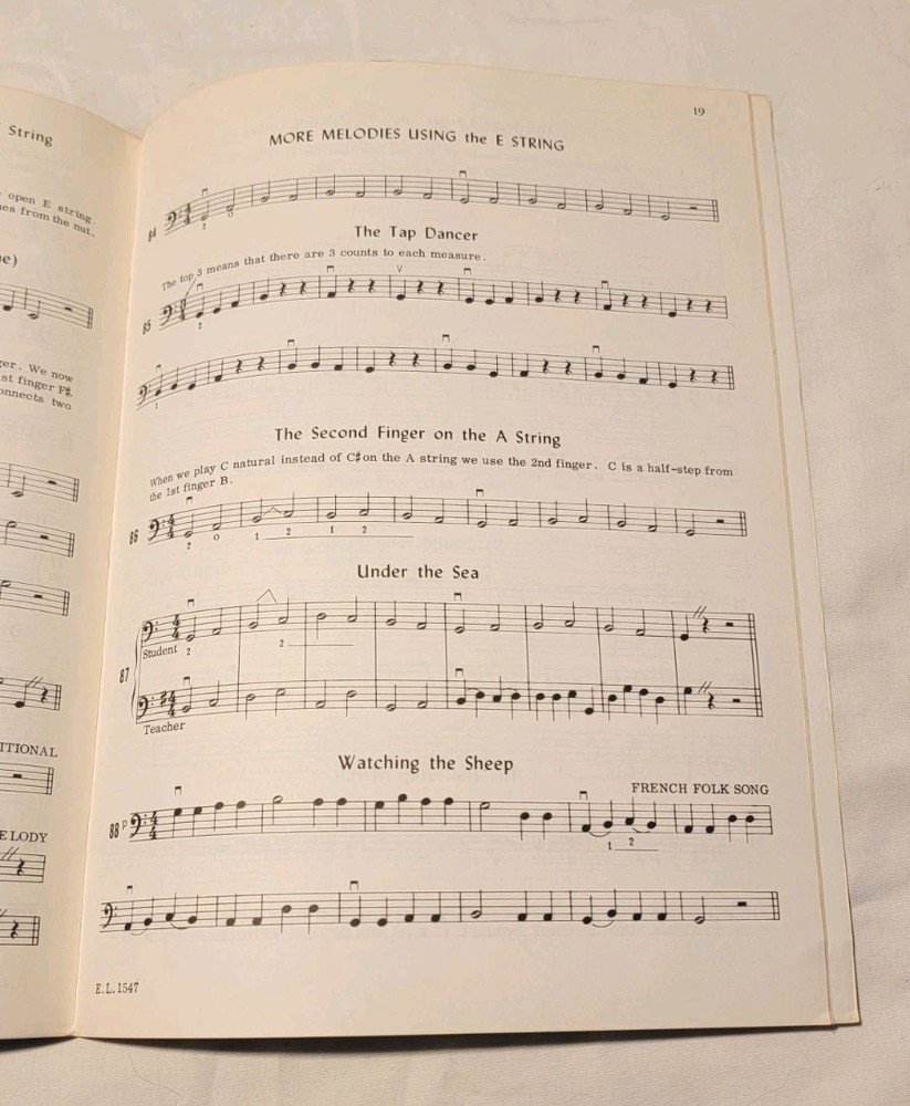 BELWIN COARSE FOR STRINGS STRING BUILDER BOOK 1 BASS Learn Music Techniques