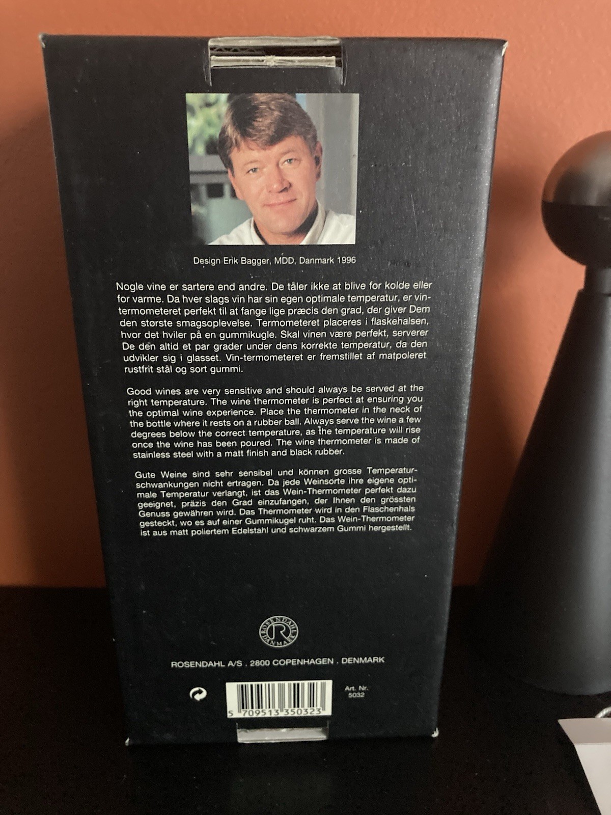 Rosendahl Grand Cru Denmark Wine Thermometer Modernist, Erik Bagger