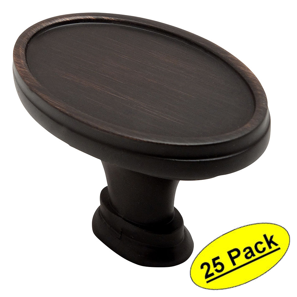 *25 Pack* Cosmas Oil Rubbed Bronze Oval Cabinet Knobs #9998ORB