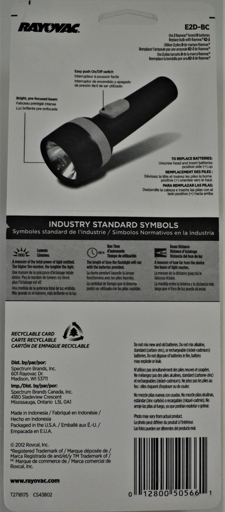 RAYOVAC E2D-BC Flashlight with 2 D Batteries