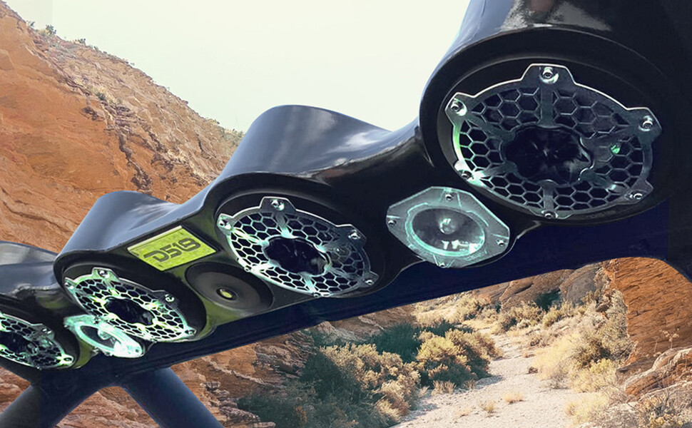 DS18 NXL-6M/BK 6.5" Marine Speakers with Integrated RGB LED Lights 2-Way 300 Wat