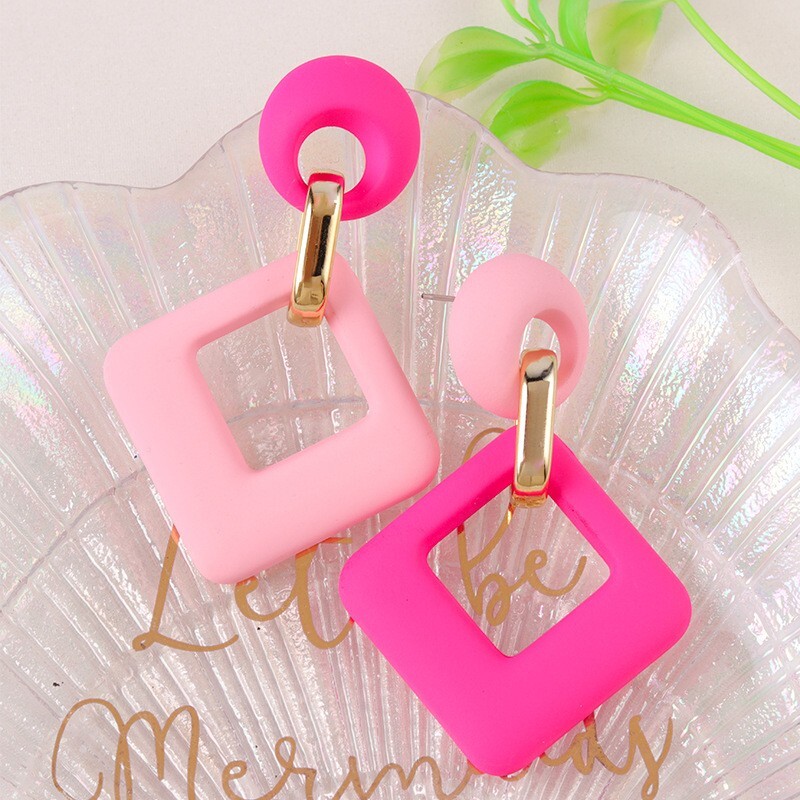 Macaron Colored Bold Statement Hoop Earrings for Summer