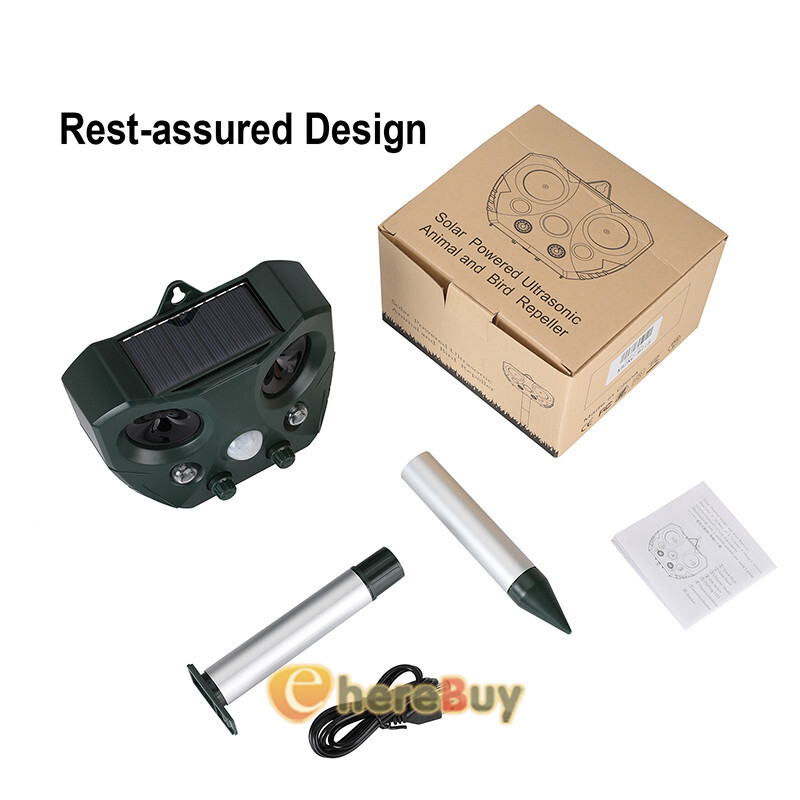Solar Ultrasonic Bird Repellers Pest Control Scarer Deterrent Fox Motion Sensor