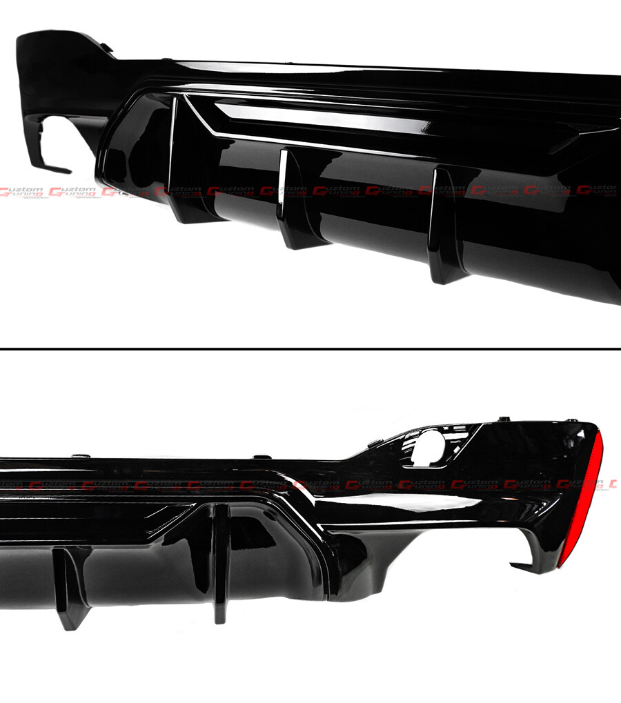 For 17-23 BMW G30 5 Series M Competition Style Gloss Black Rear Bumper Diffuser
