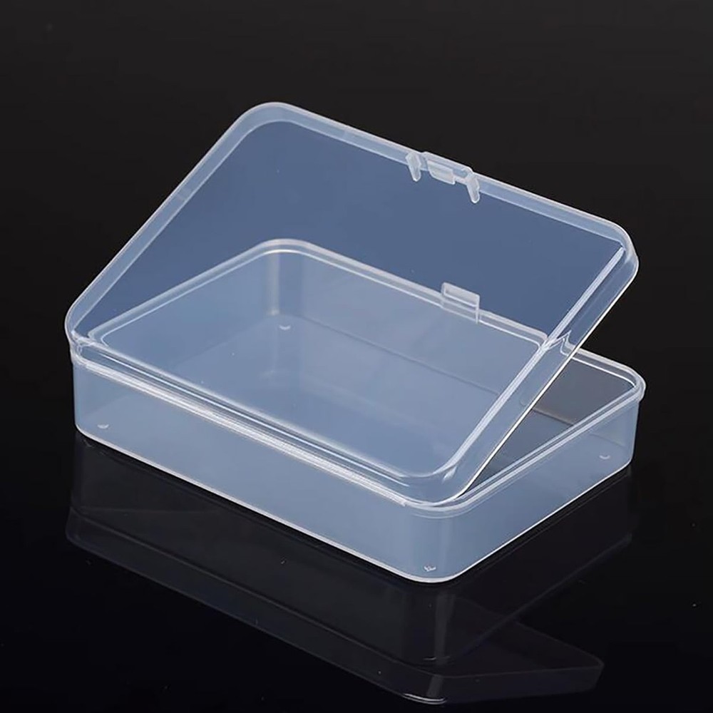 Rectangular Clear Plastic Organizer Storage Box Containers (4.45 x 3.31 x 1.1...