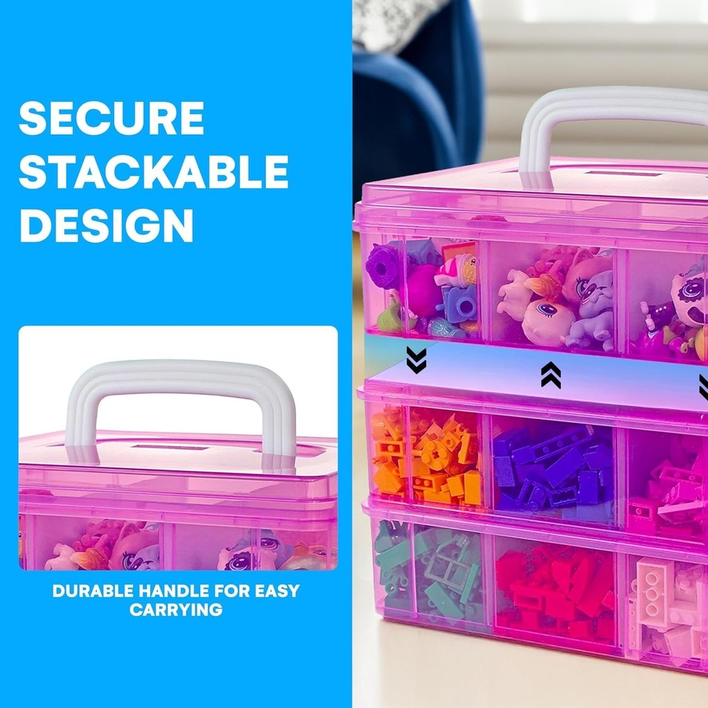 Lightweight and Customizable Bead Organizer with 18 Easy-Access Compartments