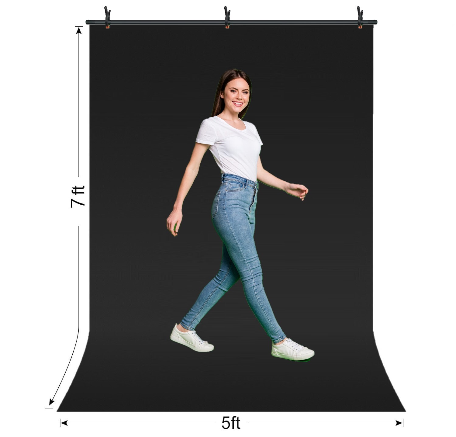 LINCO Photo T-Shape Backdrop Stand Black/White 2 Backdrops Support Kit - AM207