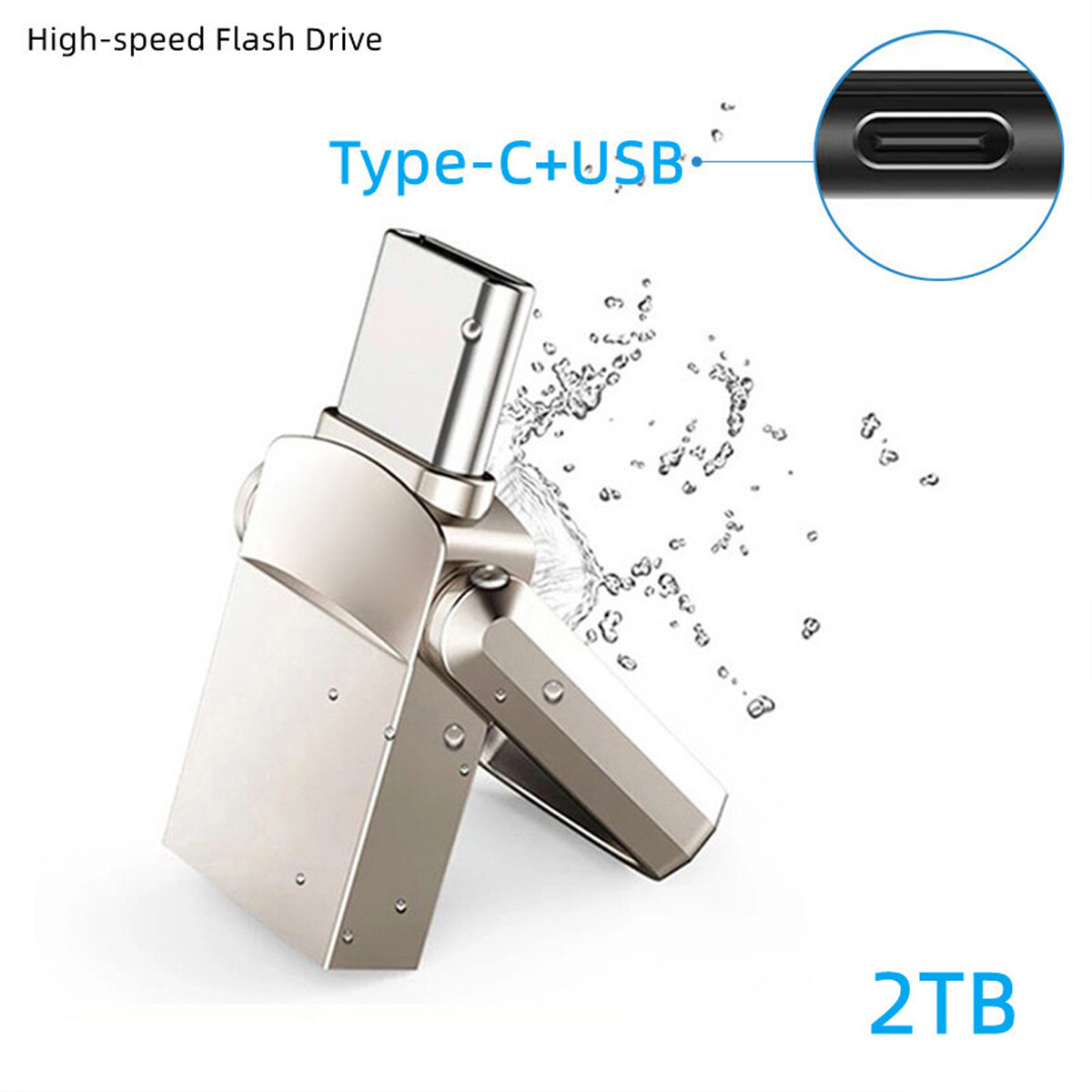 1TB 2TB Type C/USB-A USB 3.0 Flash Drive Thumb Drive Memory Stick for PC Laptop