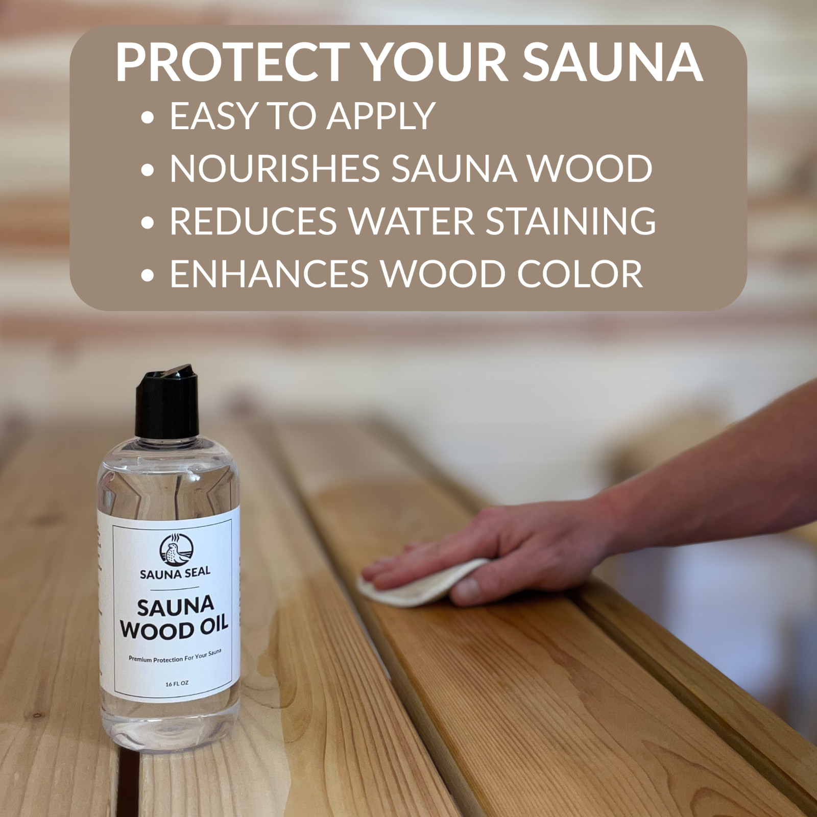 Sauna Seal - Sauna Wood Oil 128oz - Protects Sauna Benches & Walls - Made in USA