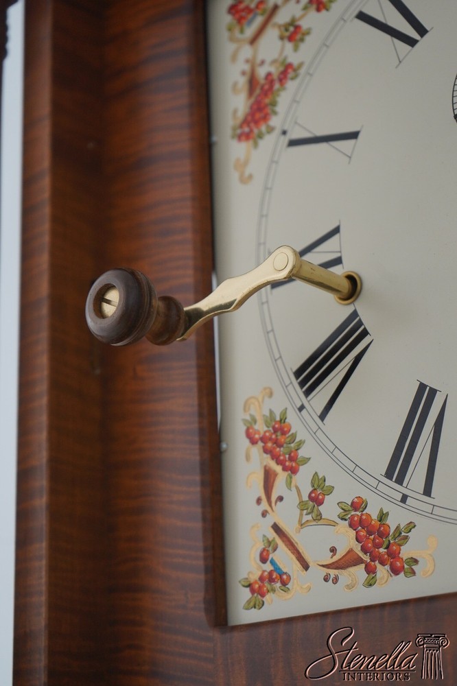 65029EC: Tiger Maple Chippendale Style Grandfather Clock