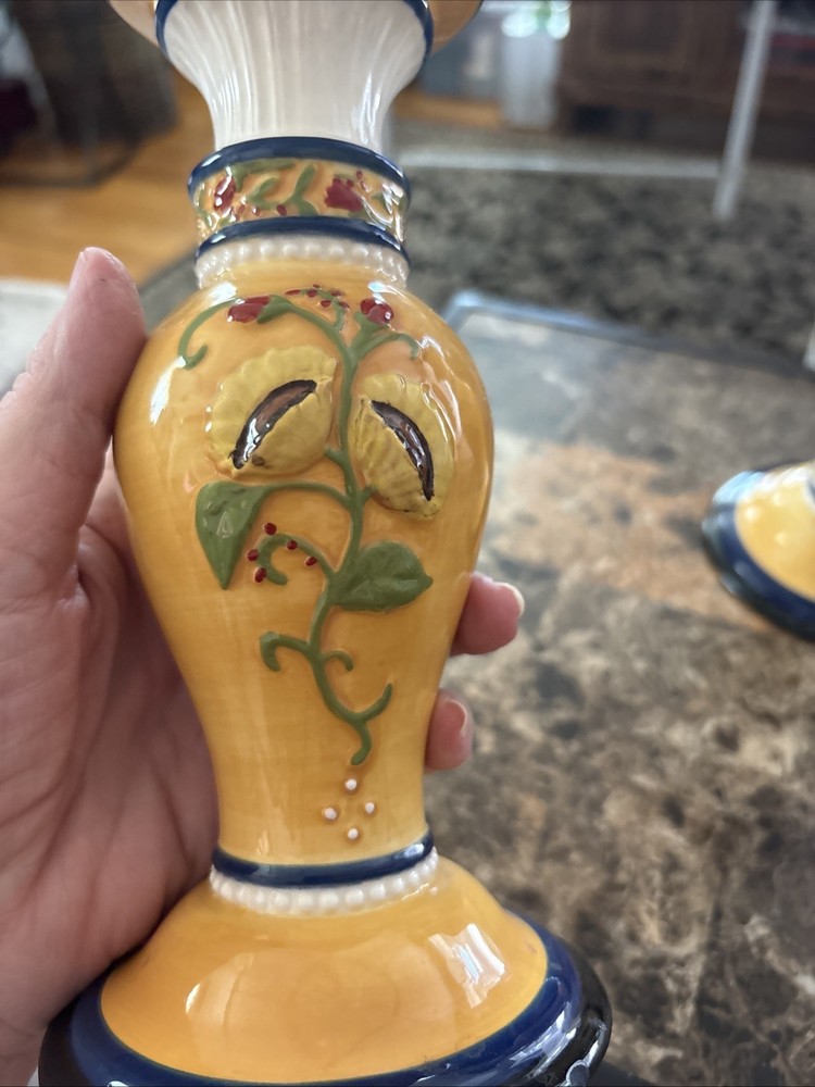 Sunflowers Candlesticks. 8” Tall