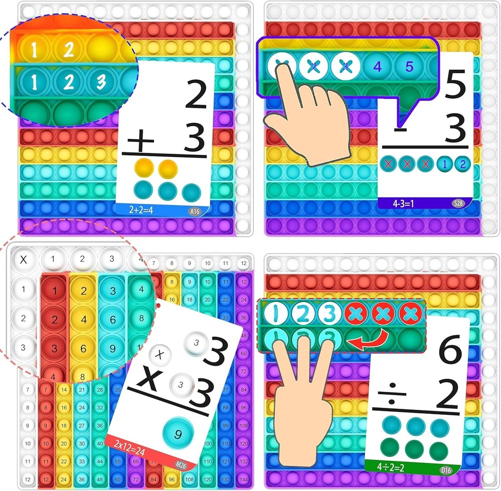 Multiplication Chart Pop It - Multiplication Game Board, 12X12 Times Table Math