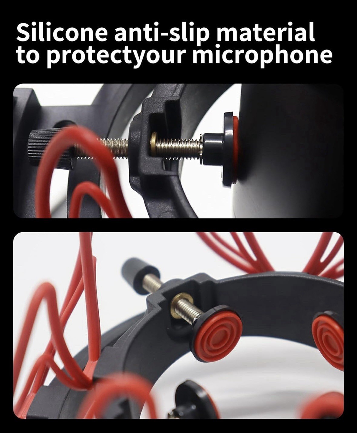 Universal Microphone Shock Mount with Pop Filter- Anti Shock Mic Mount