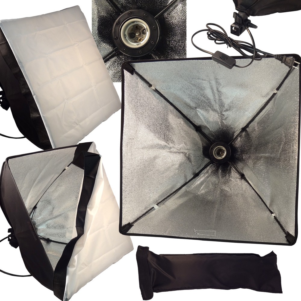 Softbox Video Light Photo Studio Lighting 50*50cm/20x20" Light head E27 socket
