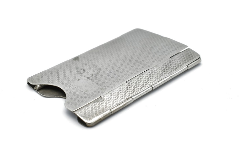 Antique Silver Plated Sprung Card Case Notepad Case Spring Loaded Pendant