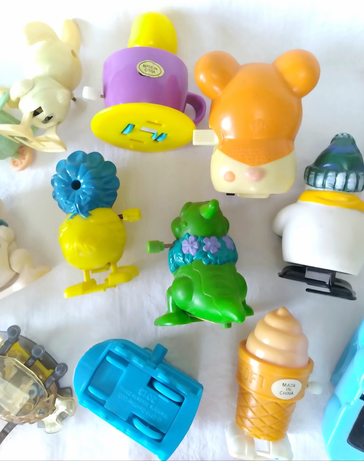 Lot 23 Vintage Wind-Up Toys Tested Work Disney Mickey Mouse Easter Bunny Chicks