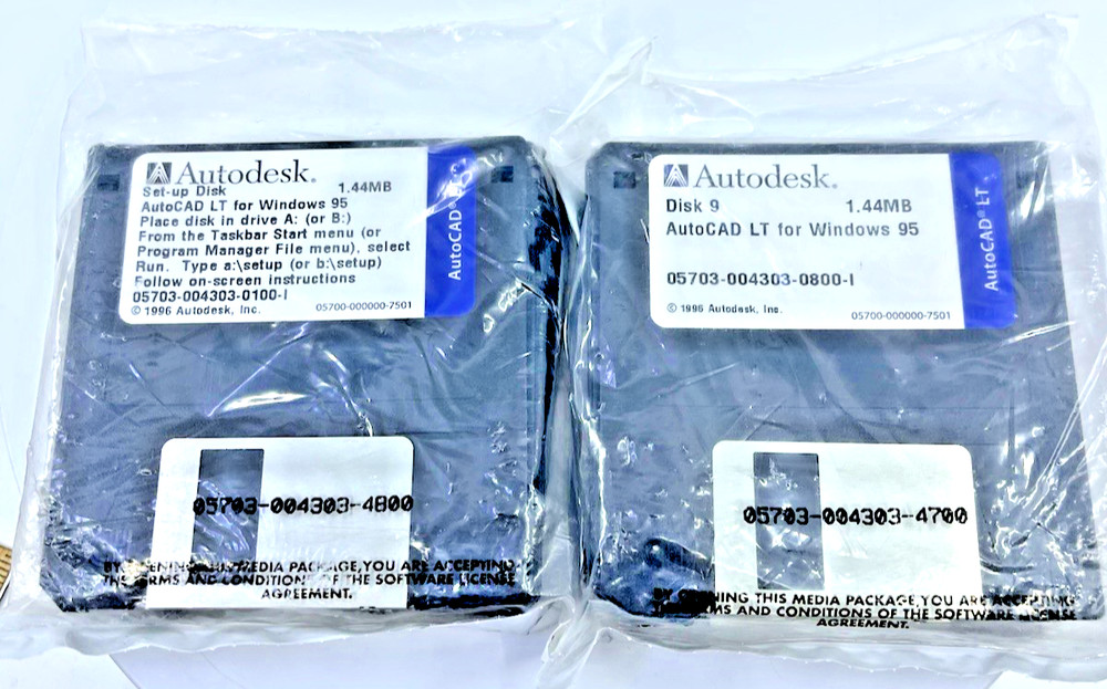 VTG Autodesk AutoCAD LT For Windows 95 Program & Set Up 1.44MB
