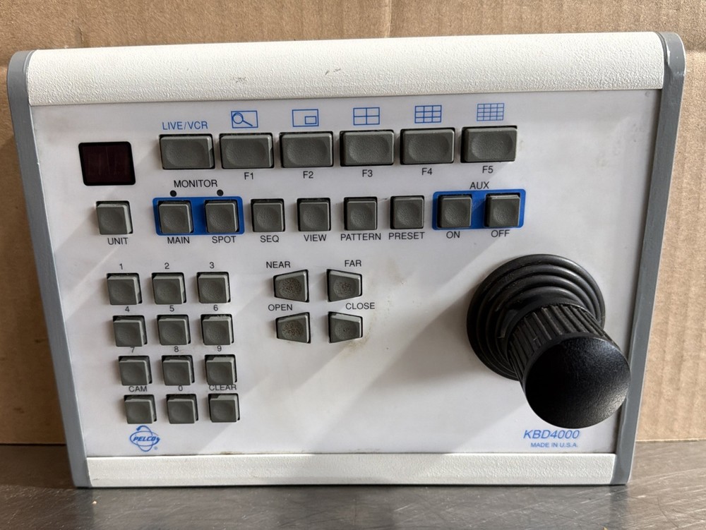 PELCO MULTIPLEXER KEYBOARD CONTROLLER, P/N KBD4000 WITH JOYSTICK.