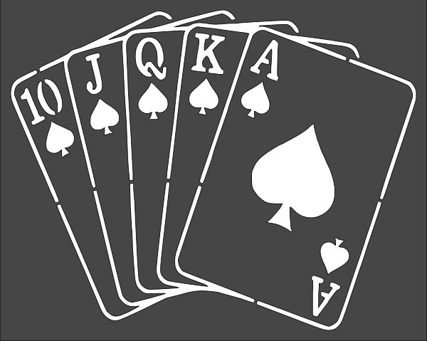 6"x7" Plastic Stencil - Playing Cards Flush (SA1217)*****